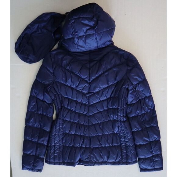 Michael Kors Women's Petite Sz S Blue Packable Down Puffer Coat Jacket - Picture 11 of 12